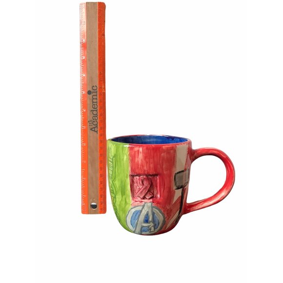 The Avengers Handmade Multicolor Ceramic Coffee Mug Marked Casey - Picture 8 of 8